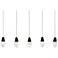 Martini 7"H x 40"W 5-Light Crystal Multi-Light Pendant in Black