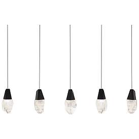 Image1 of Martini 7"H x 40"W 5-Light Crystal Multi-Light Pendant in Black