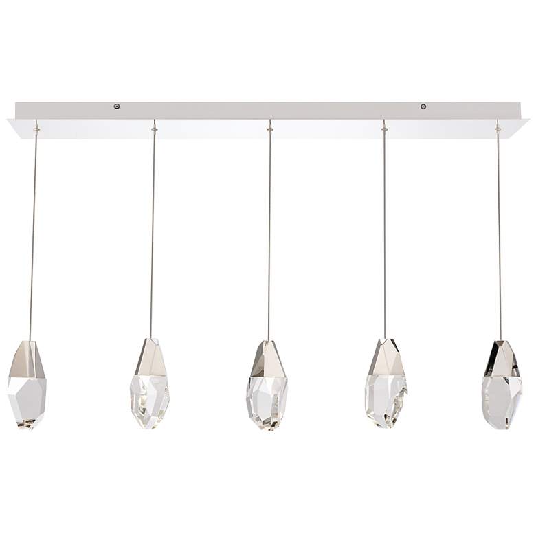 Image 1 Martini 7"H x 40"W 5-Light Crystal Multi-Light Pendant in Polishe