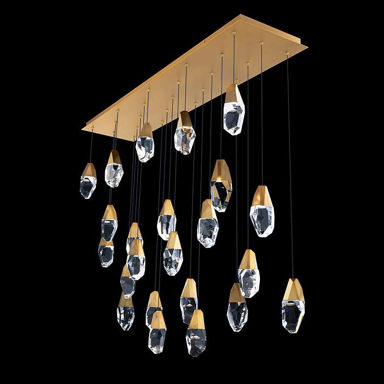 Image 2 Martini 7"H x 53"W 23-Light Crystal Multi-Light Pendant in Aged B more views