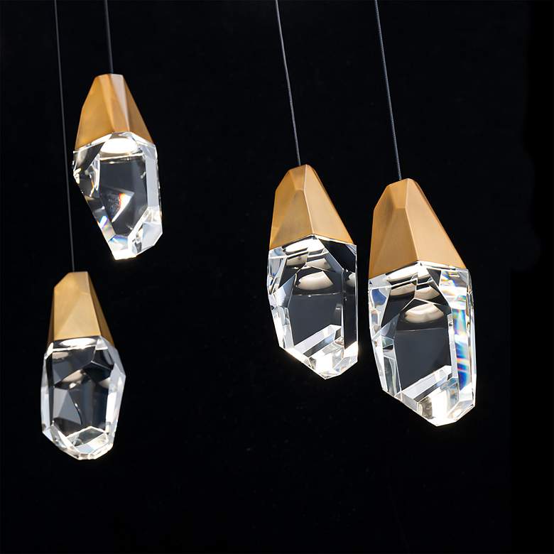 Image 4 Martini 7"H x 53"W 23-Light Crystal Multi-Light Pendant in Aged B more views