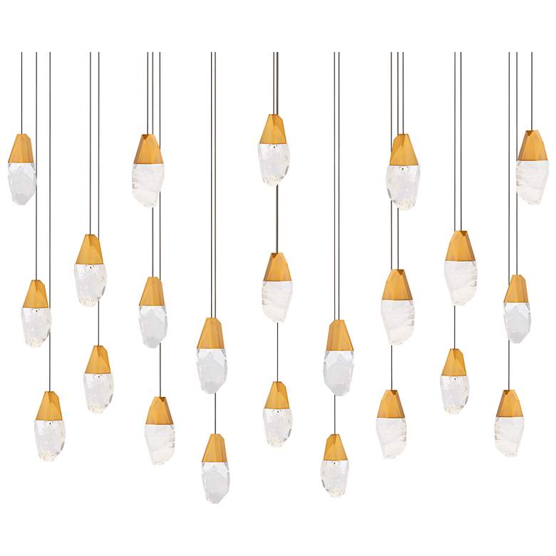 Image 1 Martini 7"H x 53"W 23-Light Crystal Multi-Light Pendant in Aged B
