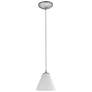 4_Martini 7"W Brushed Steel and White Glass LED Mini Pendant more views