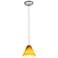 Martini - E26 LED Cord Pendant - Brushed Steel Finish - Amber Glass