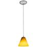 2_Martini - E26 LED Cord Pendant - Brushed Steel Finish - Amber Glass more views
