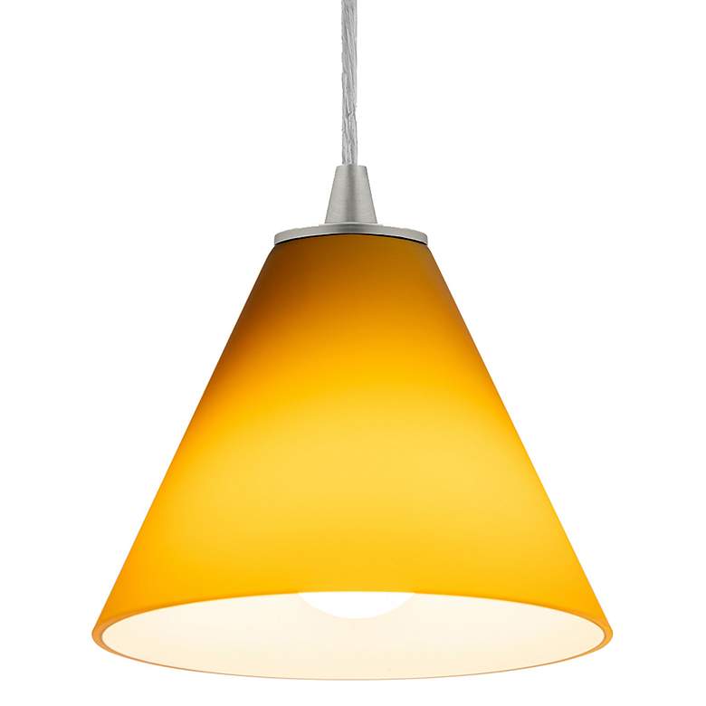 Image 4 Martini - E26 LED Cord Pendant - Brushed Steel Finish - Amber Glass more views
