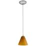 5_Martini - E26 LED Cord Pendant - Brushed Steel Finish - Amber Glass more views