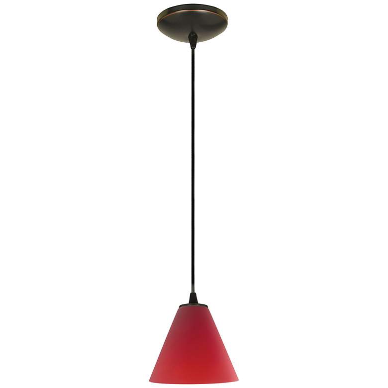 Image 5 Martini - E26 LED Cord Pendant - Oil Rubbed Bronze Finish - Red Glass more views