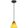 2_Martini - Glass Pendant - Cord - Oil Rubbed Bronze Finish - Amber Glass more views