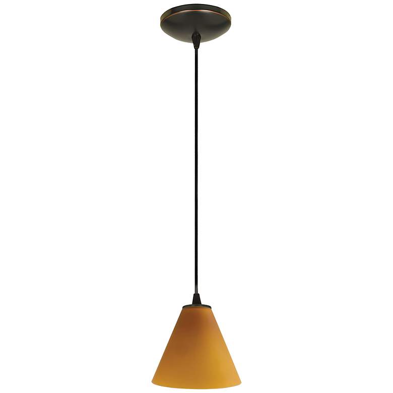 Image 3 Martini - Glass Pendant - Cord - Oil Rubbed Bronze Finish - Amber Glass more views
