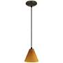 3_Martini - Glass Pendant - Cord - Oil Rubbed Bronze Finish - Amber Glass more views