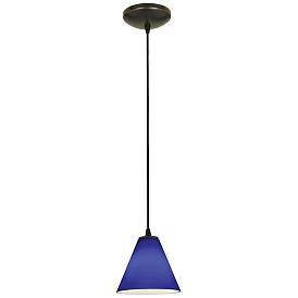 Image1 of Martini - Glass Pendant - Cord - Oil Rubbed Bronze Finish - Cobalt Glass