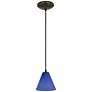 2_Martini - Glass Pendant - Cord - Oil Rubbed Bronze Finish - Cobalt Glass more views