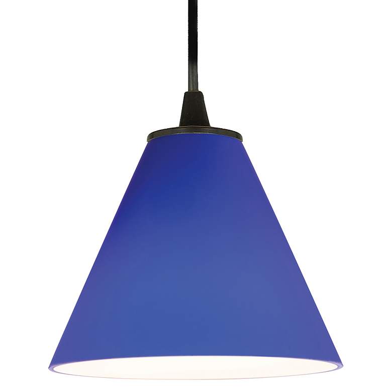 Image 4 Martini - Glass Pendant - Cord - Oil Rubbed Bronze Finish - Cobalt Glass more views