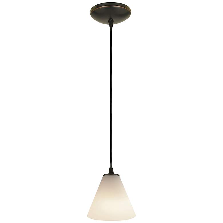 Image 2 Martini - Glass Pendant - Cord - Oil Rubbed Bronze Finish - White Glass more views