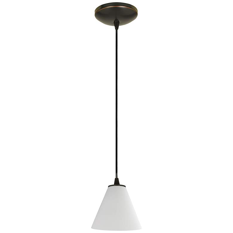 Image 3 Martini - Glass Pendant - Cord - Oil Rubbed Bronze Finish - White Glass more views