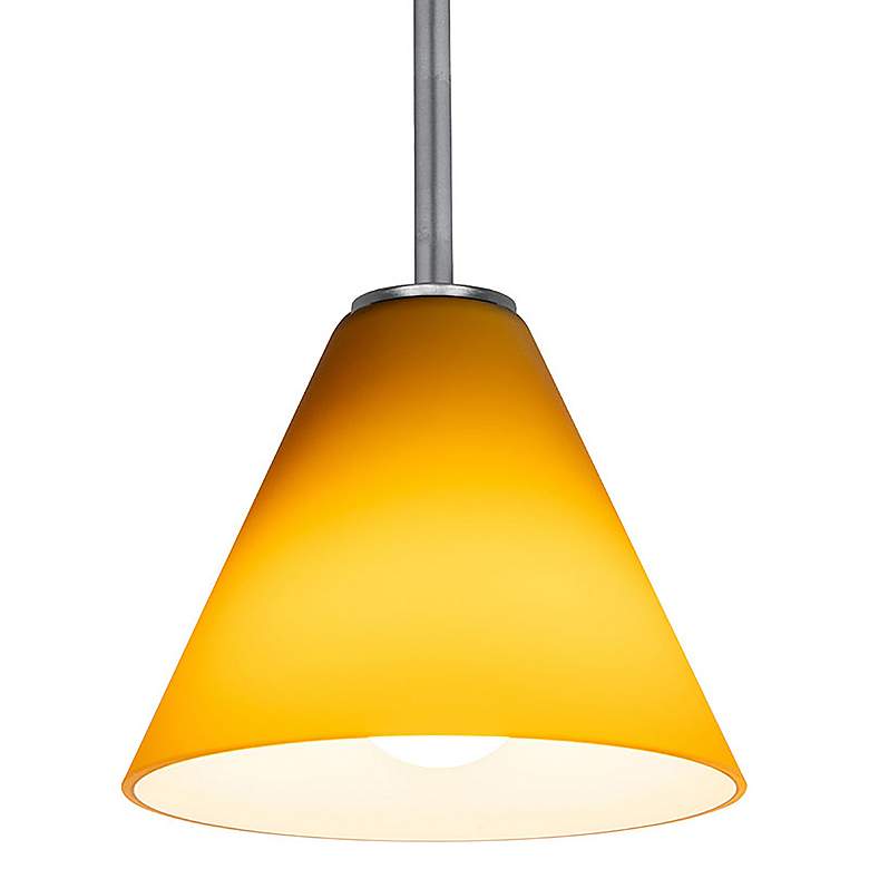 Image 5 Martini - Glass Pendant - Rods - Brushed Steel Finish - Amber Glass more views