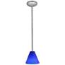 Thumbnail2 of Martini - Glass Pendant - Rods - Brushed Steel Finish - Cobalt Glass more views