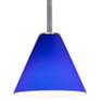 Thumbnail4 of Martini - Glass Pendant - Rods - Brushed Steel Finish - Cobalt Glass more views