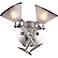 Martini Glass Silver Leaf Finish 2-Light Wall Sconce