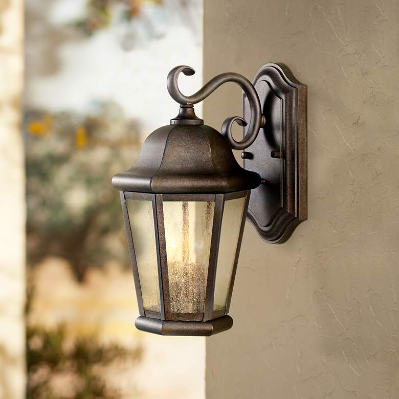 Image 1 Martinsville 14 1/2"H Corinthian Bronze Outdoor Wall Lantern