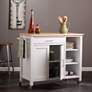 Martinville 42" Wide White and Natural Kitchen Island Cart