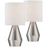 Marty 12 1/2" High Brushed Nickel Accent Table Lamp Set of 2