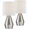 Marty 12 1/2" High Brushed Nickel Accent Table Lamp Set of 2