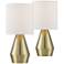 Marty 14 3/4" High Brass Accent Table Lamps Set of 2