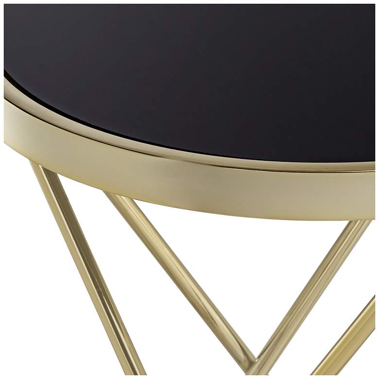 Image 4 Marty 17 1/2 inch Wide Gold and Black Hairpin End Table more views