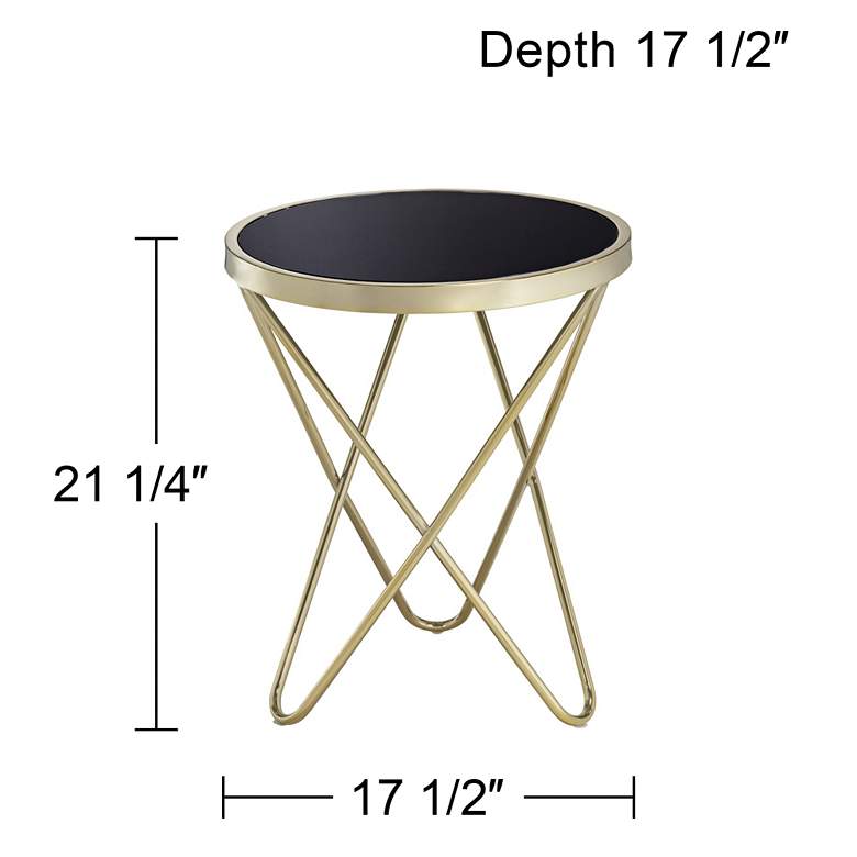 Image 7 Marty 17 1/2 inch Wide Gold and Black Hairpin End Table more views