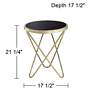 Marty 17 1/2" Wide Gold and Black Hairpin End Table in scene