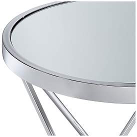 Image3 of Marty 17 1/2" Wide Silver Mirrored Hairpin End Table more views