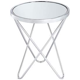 Image5 of Marty 17 1/2" Wide Silver Mirrored Hairpin End Table more views