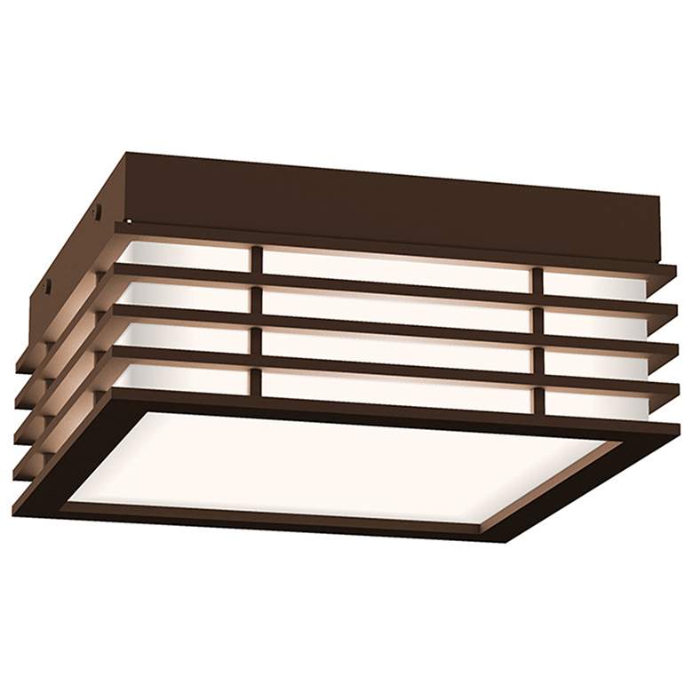 Image 1 Marue 7.75" Wide Textured Bronze Square LED Surface Mount