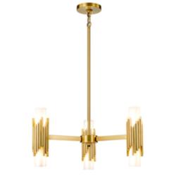 Marvel 6 Light Pendant Aged Brass