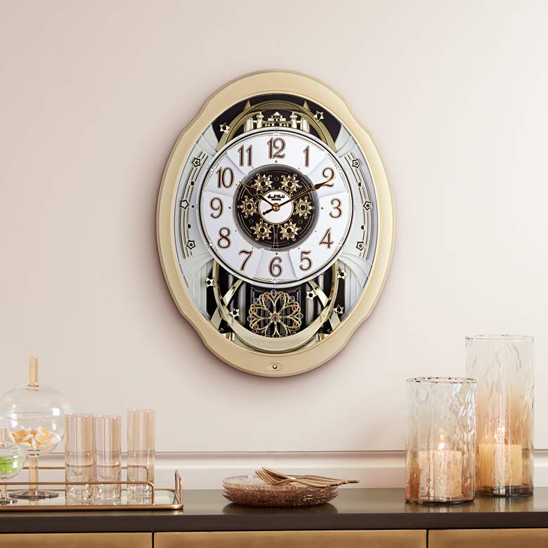 Image 1 Marvelous Swarovski Crystal 20 3/4" High Motion Wall Clock