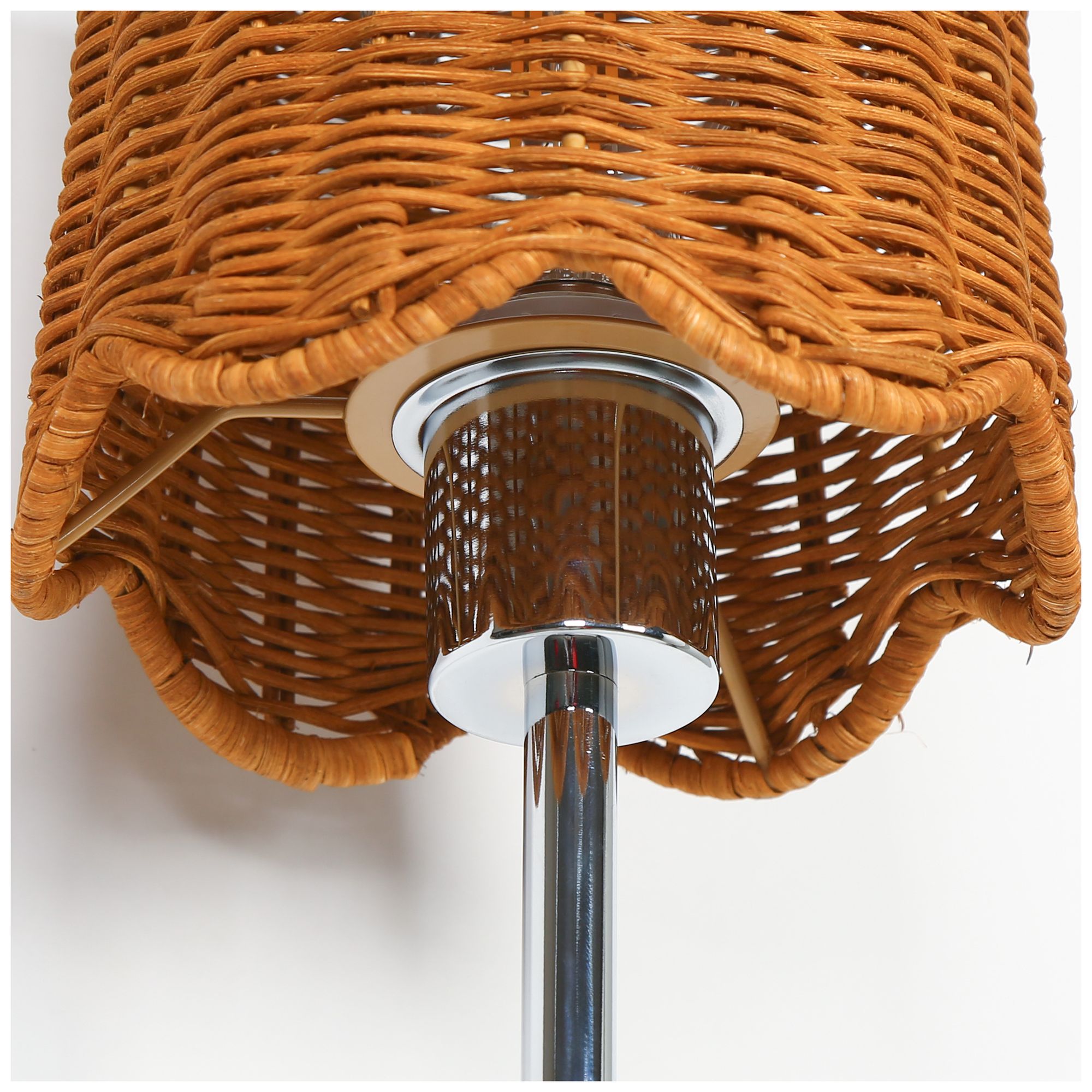 Image 3 Marven Modern Coastal 20" Wall Sconce Natural Woven Rattan Shade more views