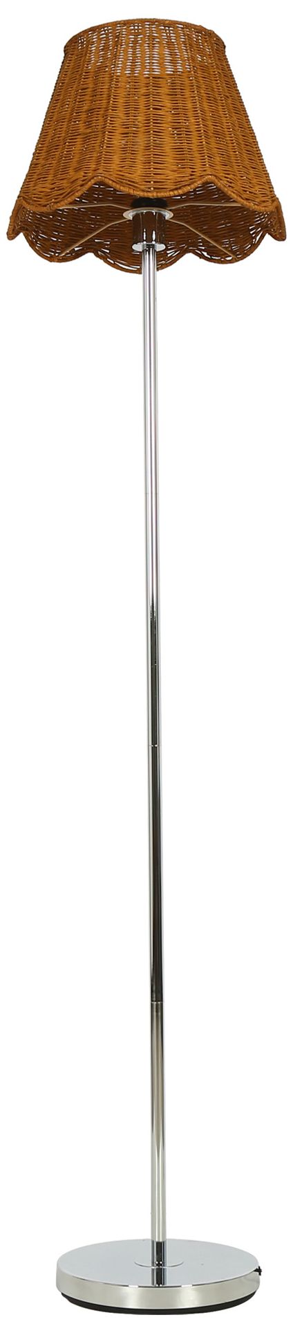 Marven Modern Coastal 61" Floor Lamp Natural Woven Rattan Shade