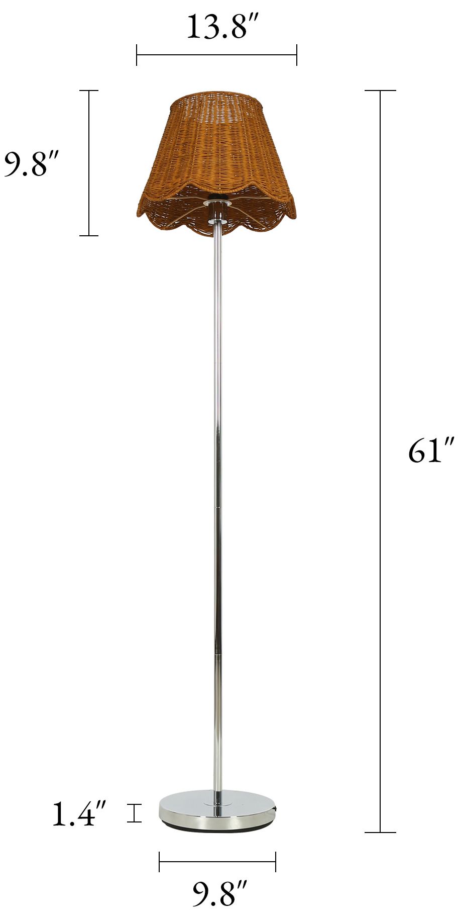 Image 2 Marven Modern Coastal 61" Floor Lamp Natural Woven Rattan Shade more views