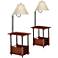 Marville Mission Style End Table Floor Lamps Set of 2