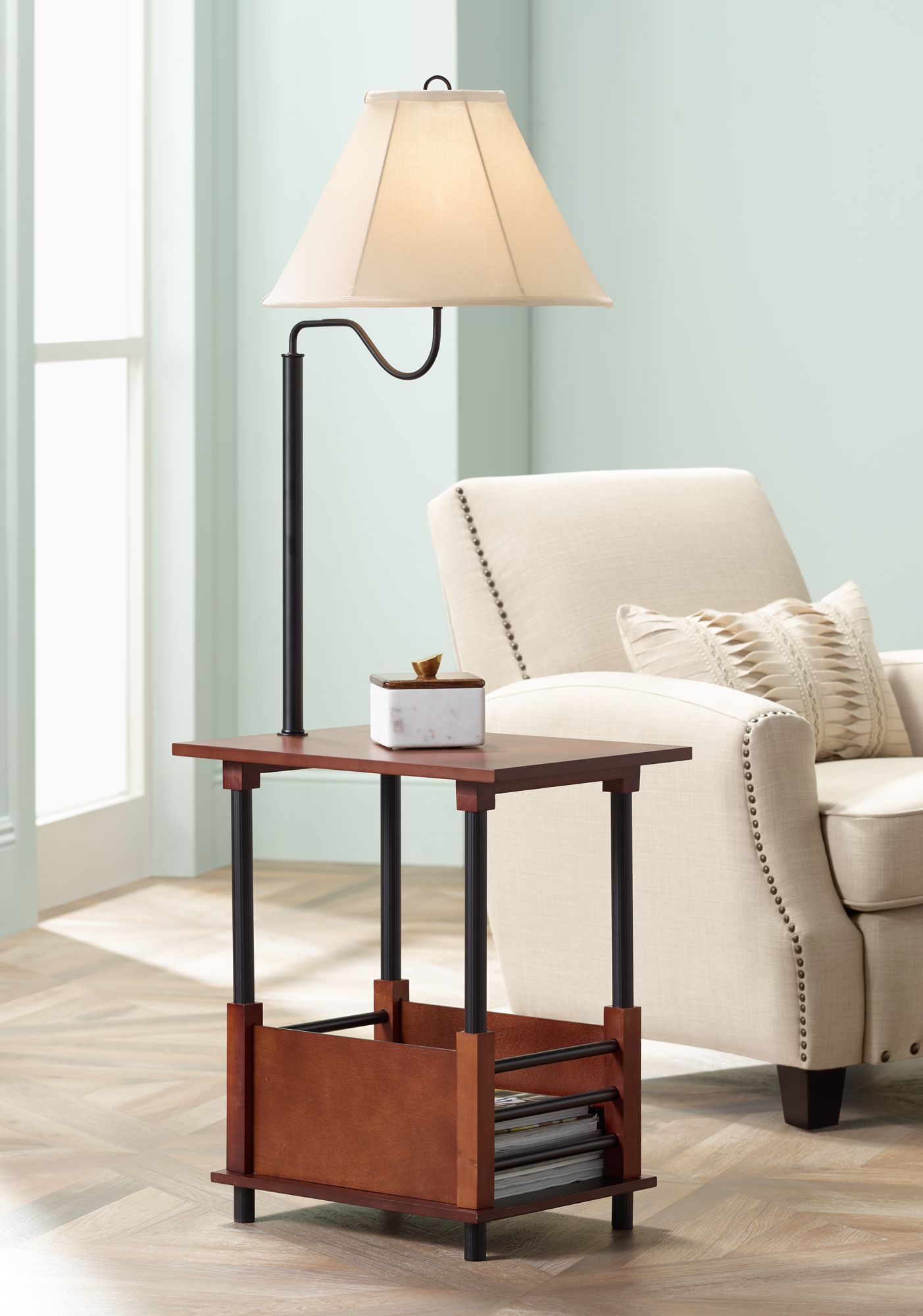 floor lamp and side table