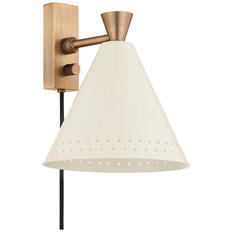 Image 1 Marvin 10" High Patina Brass Wall Sconce