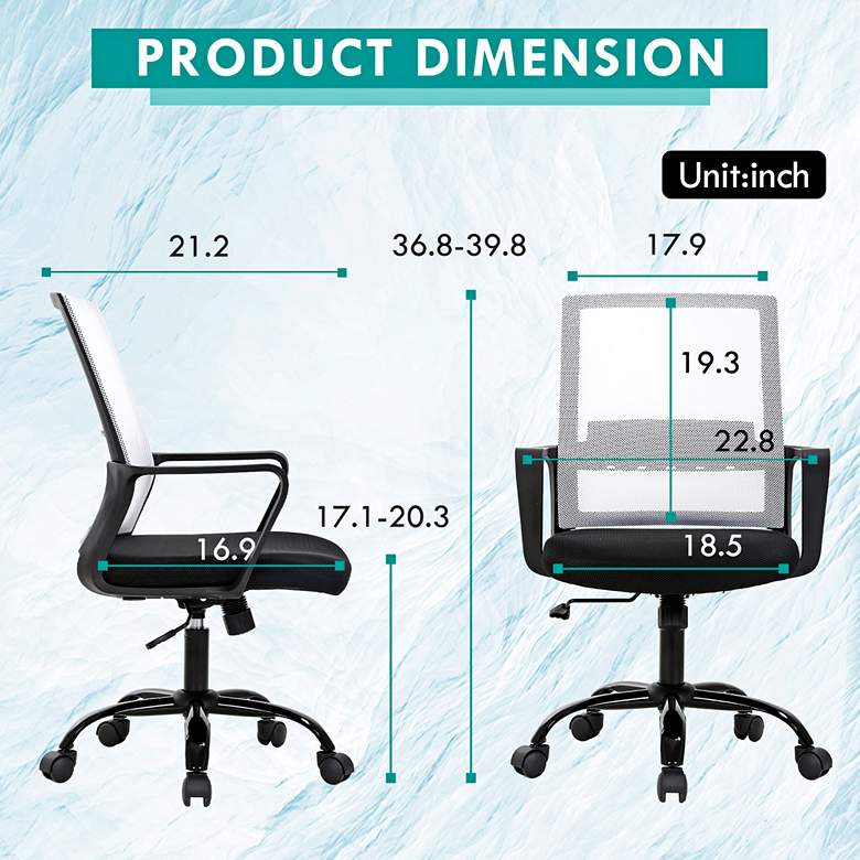 Image 4 Marvin White Mesh Adjustable Swivel Office Chair more views