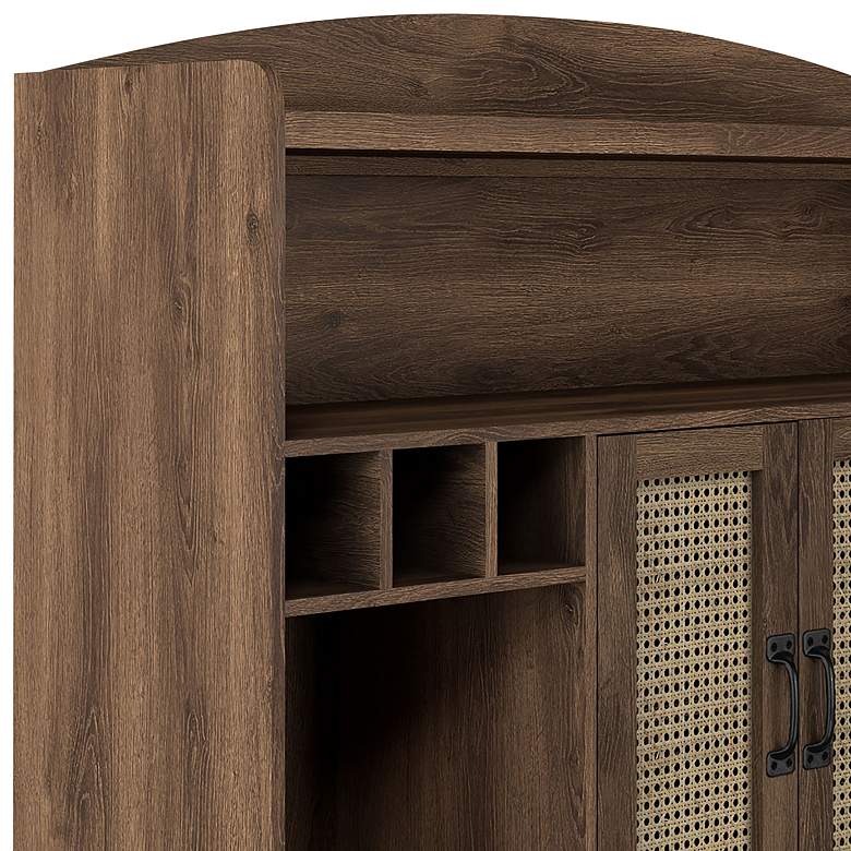 Image 2 Marvolo 47 1/4"W Walnut 2-Door Bar Cabinet with Wine Storage more views