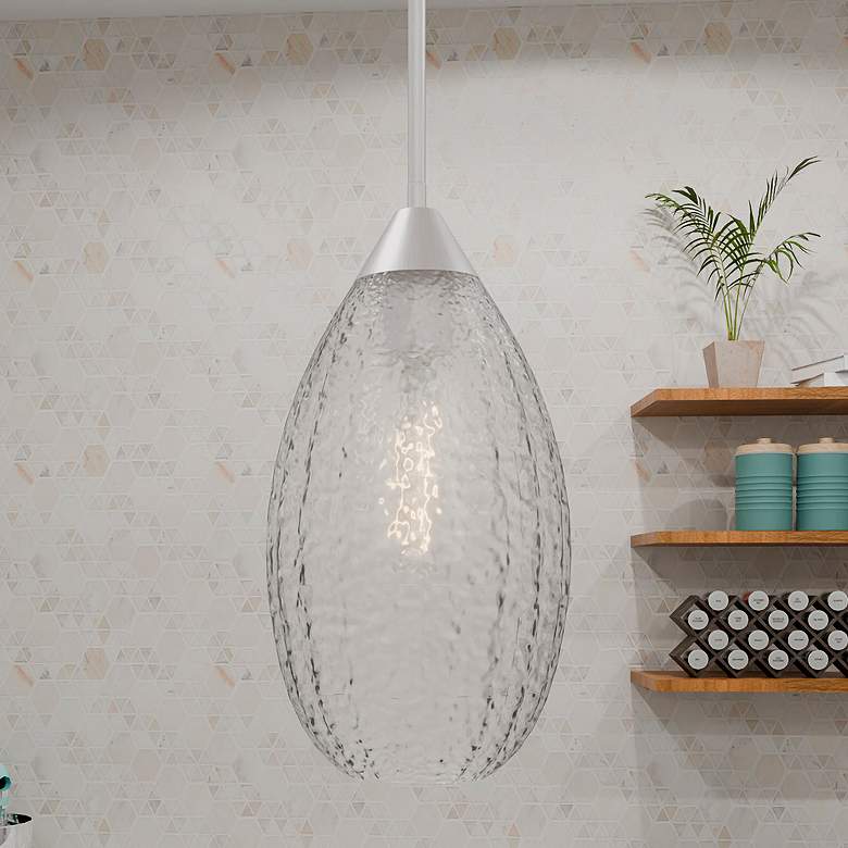 Image 1 Marza 1-Light Brushed Nickel Mini Pendant