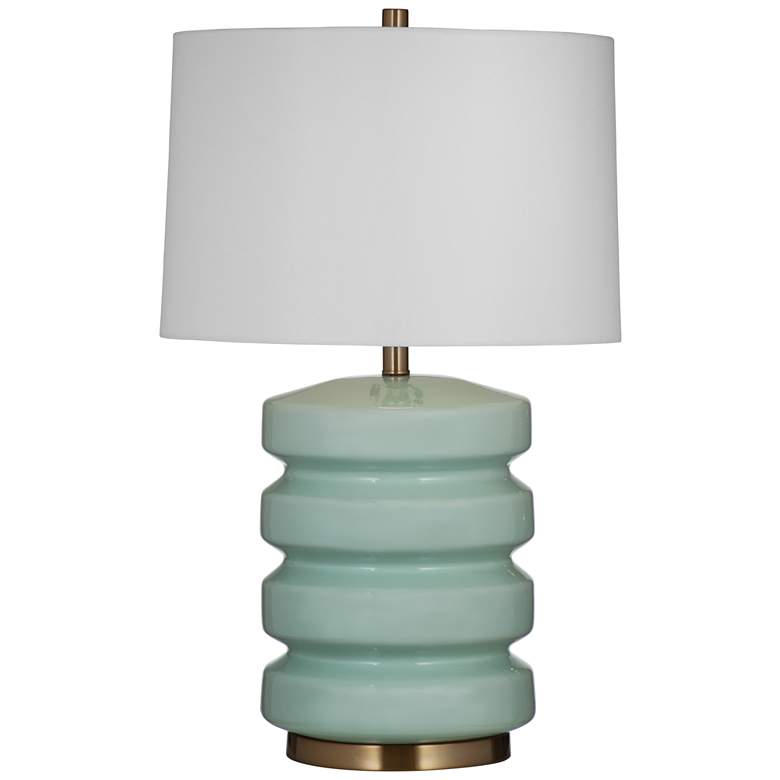 Image 1 Marzz 28 inch Art Deco Styled Green Table Lamp