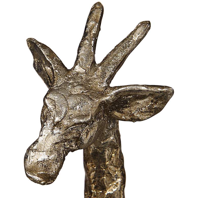 Masai Antique Metallic Silver Giraffe Figurines Set of 2 more views