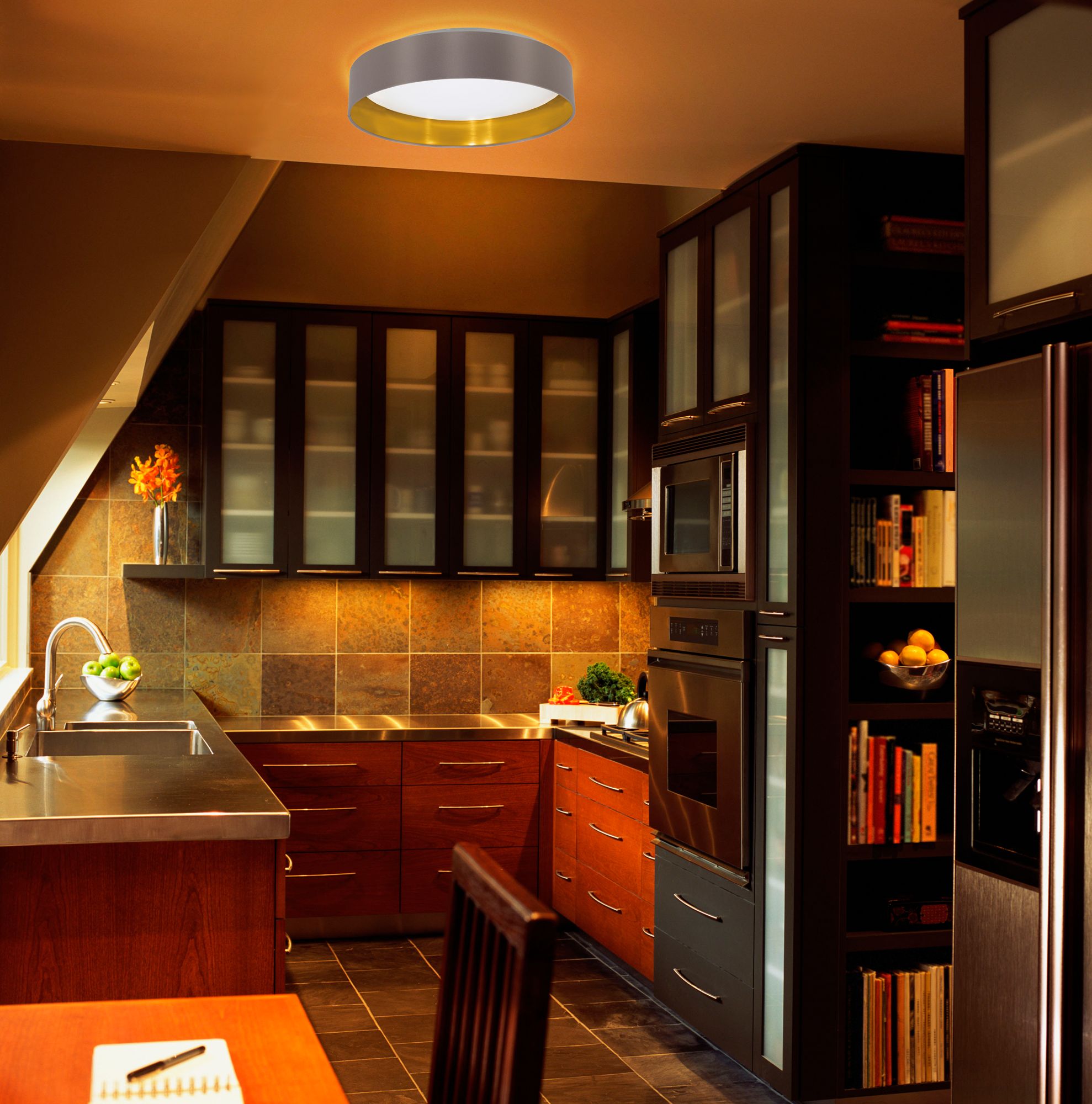 Image 3 Maserlo - 1-Light LED Ceiling Light - Cappucino and Gold Finish more views