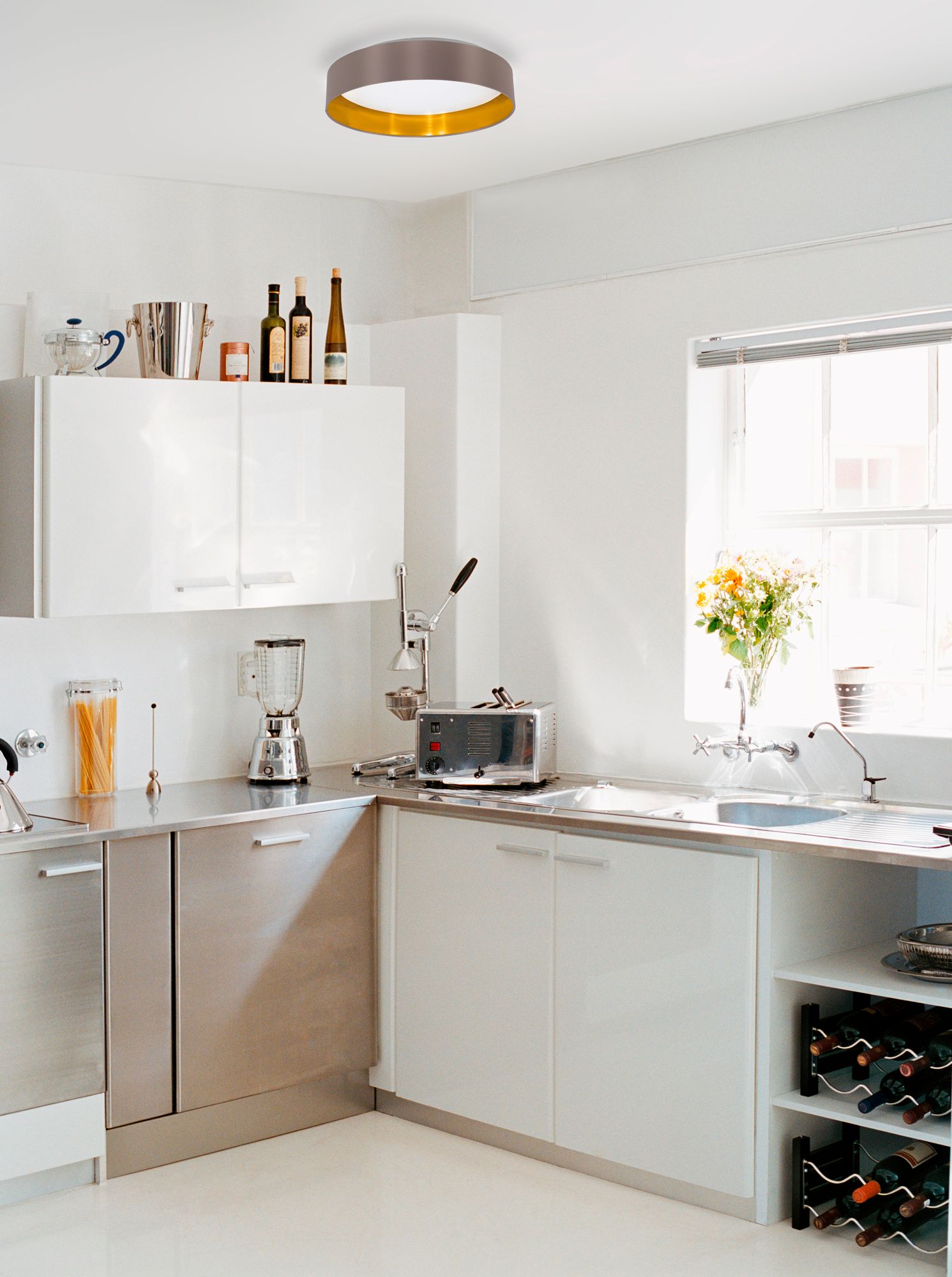 Image 4 Maserlo - 1-Light LED Ceiling Light - Cappucino and Gold Finish more views